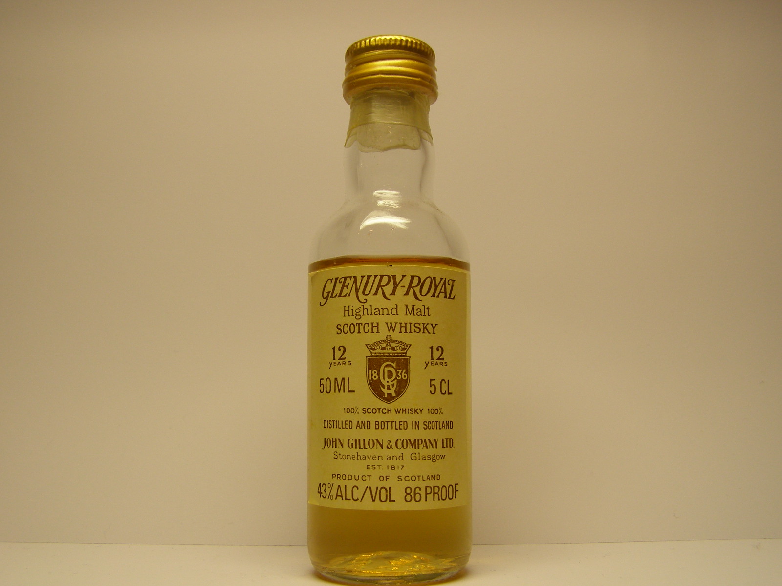 HMSW 12yo 5CL 50ML 43%ALC/VOL 86 PROOF